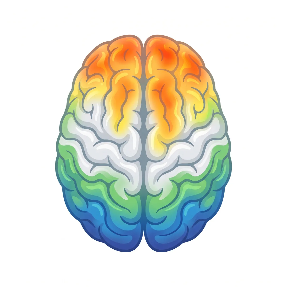 QEEG brain mapping visualisation — coloured activity heatmap